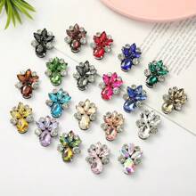 قطعة واحدة/مجموعة قطرات المياه متعددة الألوان من الزجاج المصنوعة يدويًا لديكور الملابس والقبعات والحقائب والحقائب والملصقات الزخرفية التي تُلصق على الملابس القماشية، ملحقات الشعر مصنوعة من القماش غير المنسوج مزينة بقطع الماس على شكل قطرات ماء