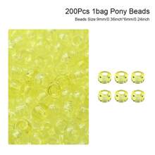 100/200pcs Acrylic Pony Beads Multicolor Plastic Bucket Beads For Jewelry Making DIY Braid Bracelet Necklace Pendant