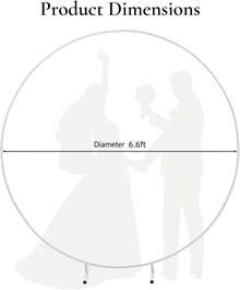 6.6 英尺圆形背景支架金色婚礼拱门用于仪式金属气球拱门支架室内室外用于生日、婚礼装饰派对礼物房间装饰新娘 - 白色 - 查看 5