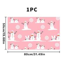 1pc Christmas Theme Dish Drying Mat, Pink Cute Snowman Pattern Waterproof Quick Drying Mat, Counter Decoration Mat, Kitchen Countertop Decor Mat, Suitable For Home Kitchen Countertop Scenario - Multicolor - View 12
