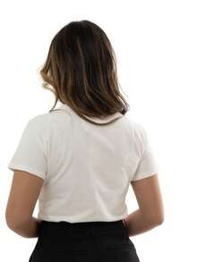 Women's T-Shirt With Colorful Appliques - trắng - Xem 2