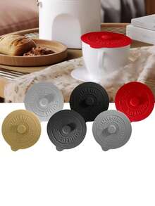 可重复使用的硅胶防尘杯盖，可爱吸盘密封杯套，防漏茶/咖啡杯配件
