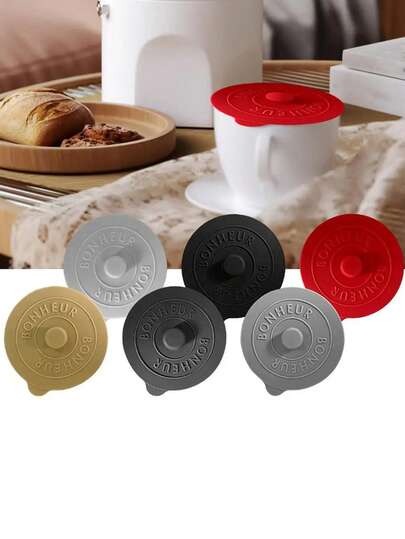 Reusable Silicone Dust-Proof Cup Lid, Cute Suction Seal Cup Cover, Leak-Proof Tea/Coffee Cup Accessories