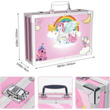 145 Piece Drawing And Art Supplies Kit, Professional Art Set, Sketching And Drawing Art Kit, Painting Kit With Aluminum Case, Foldable Watercolor Paint Set - Pink - View 2