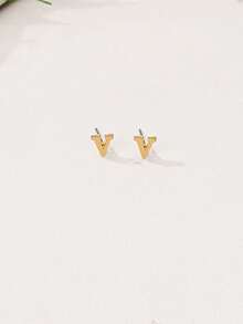 1 Bộ Thời Trang Phổ Biến 2024 Mới 26 Chữ Cái Tiếng Anh Vòng Tay Hoa Tai Mặt Dây Chuyền Vuông Tối Giản, Thiết Kế Tinh Tế Cho Phụ Nữ Mặc Hàng Ngày - Vàng - Xem 26