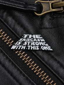 1pc Sự mỉa mai thật mạnh mẽ với chiếc trâm cài áo này, ghim tráng men, trích dẫn triết lý sống, trâm cài áo, huy hiệu ve áo, quà tặng trang sức - Đen và trắng - Xem 6