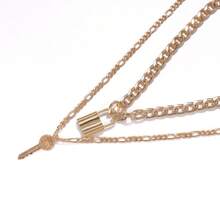 1 chiếc vòng cổ mặt dây chuyền hình khóa hình học phóng đại thời trang dành cho phụ nữ, dây chuyền nhôm hai lớp cá nhân hóa - Nhiều màu - Xem 5