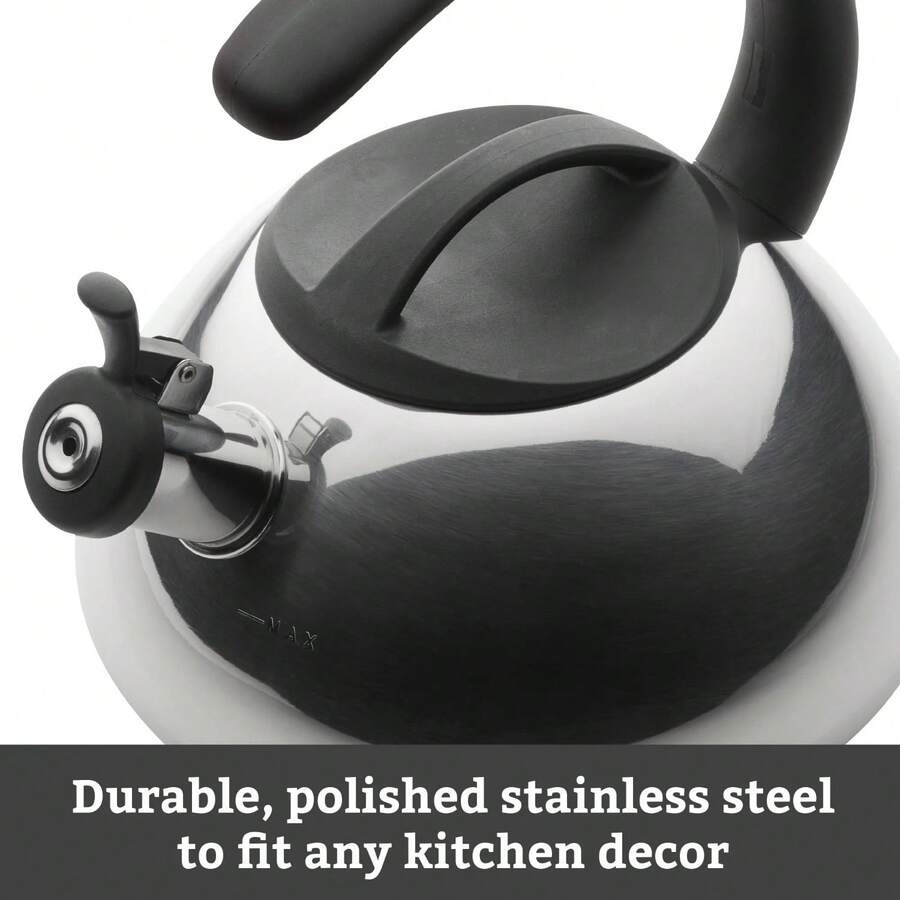 Stainless Steel Whistling Tea Kettle, 2.3 Quart, Silver SHEIN USA