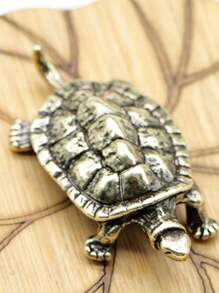 1pc Solid Copper Sophisticated Turtle, Feng Shui Tortoise Home Decor Accessory Best Gifts Birthday Graduation - Bronze - View 4