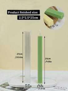 Mold pentru lumânări cu dungi verticale de 25 cm, coloană cu stâlp lung, turnă pentru lumânări din plastic, cilindru subțire, pentru pc, acril, pentru lumânări, bețișoare de ceară, fabricare, petrecere de nuntă, decorare pentru lumânări de masă.