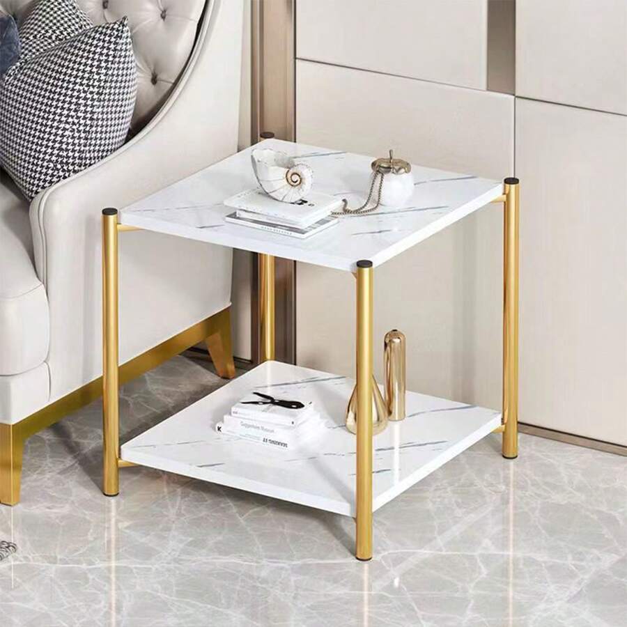 Mesa De Centro Pequeña Simple Y Móvil, Adecuada Para Ocio En El Balcón Del Hogar, Sofá De Sala De Estar, Gabinete Lateral, 1 Ud - Blanco - Ver 1