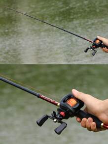 SOUGAYILANG 7.2:1 High Gear Ratio Baitcasting Reel Rod Combo Kit Ultra-Durable Portable Telescopic Carbon Fiber Rod, Smooth Casting, Strong Drag System, Perfect For Catching Catfish, Salmon, Bass And More! - Multicolor - View 10