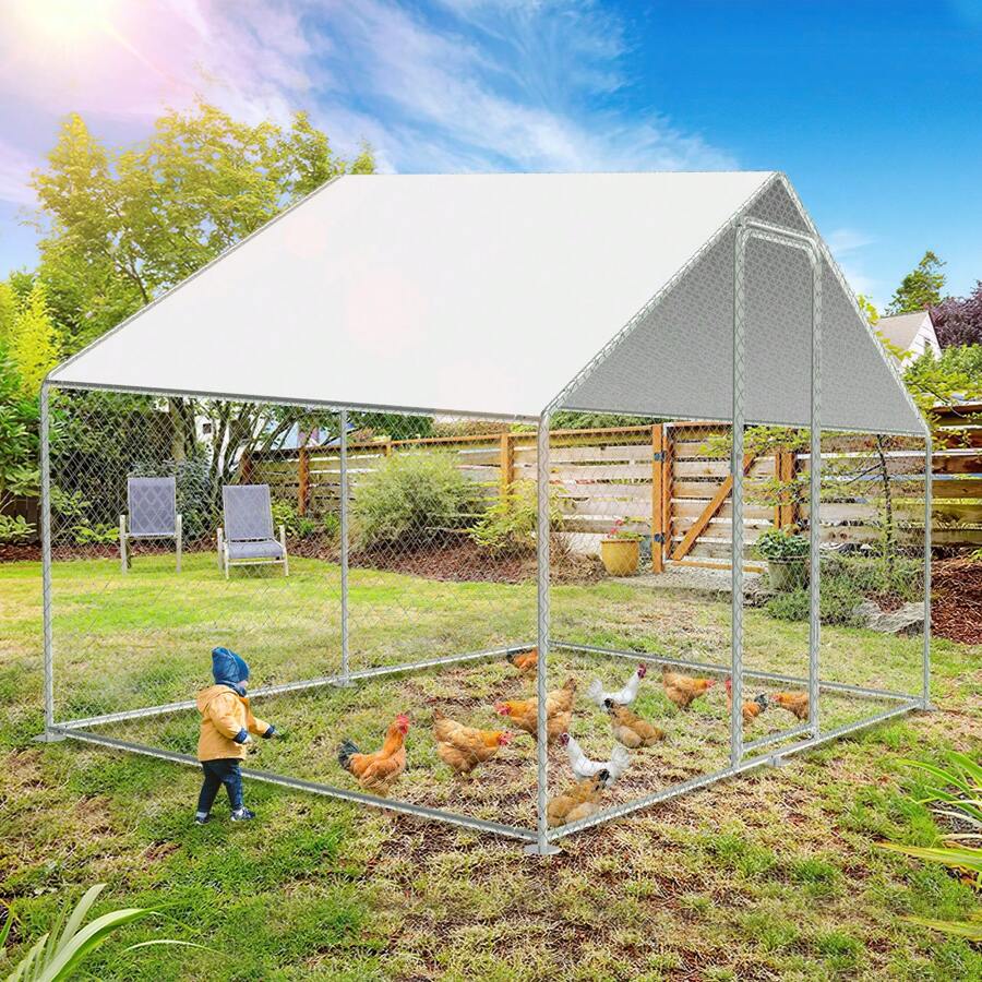 Cecaylie FreeRange Enclosure WalkIn Metal Chicken Coop, Door