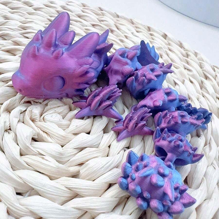 Flexible 3D Printed Cute Mini Baby Dragon Movable Plastic Animal Toy