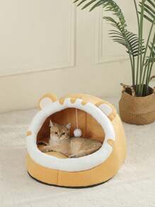 1 Peça Cama Confortável para Gato, Casa de Gato Macia e Aconchegante, Cesta de Dormir para Gato Respirável Adequada para Gatos Pequenos/Médios/Grandes, Todas as Estações