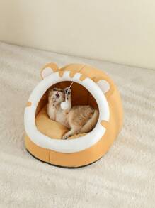 1 Peça Cama Confortável para Gato, Casa de Gato Macia e Aconchegante, Cesta de Dormir para Gato Respirável Adequada para Gatos Pequenos/Médios/Grandes, Todas as Estações