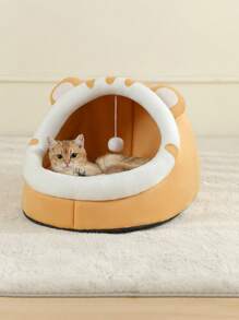1 Peça Cama Confortável para Gato, Casa de Gato Macia e Aconchegante, Cesta de Dormir para Gato Respirável Adequada para Gatos Pequenos/Médios/Grandes, Todas as Estações