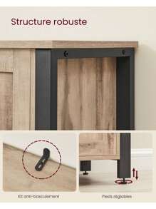 VASAGLE Storage Cabinets - Light Grey - View 6