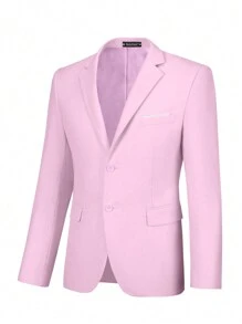 Adult Men 2pcs Suit Set - Slim Fit Pants & Long Sleeve Lapel Collar Blazer, Formal Business Attire & Party Wear, Minimalist Design