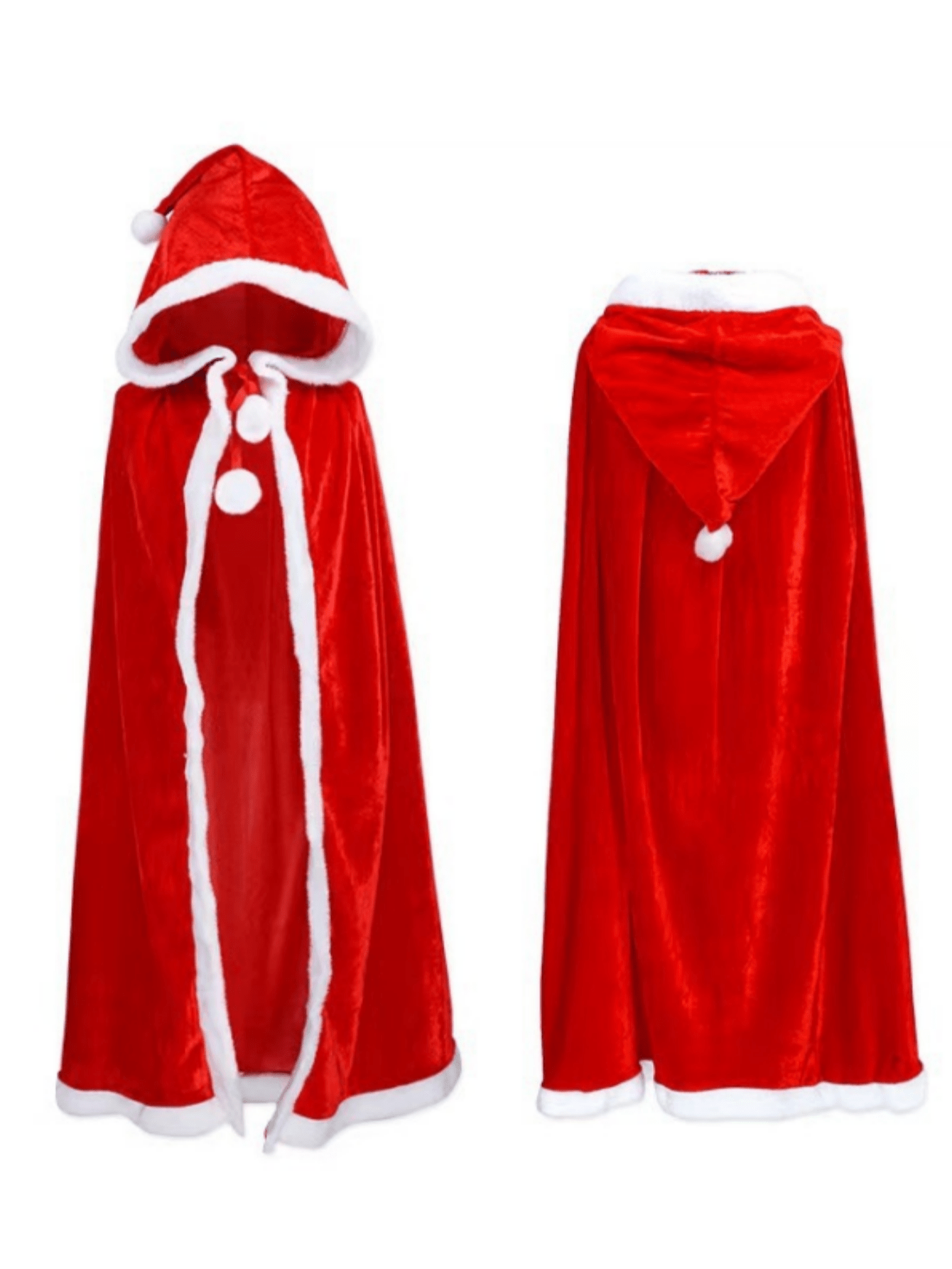 Christmas Red Hooded Cape Cloak For Adults And Children, Little Red