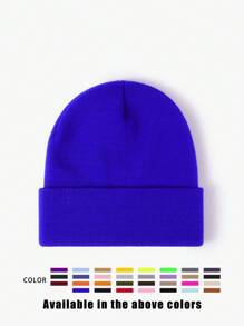 1pc Unisex Solid Color Knitted Hat, Y2K Style Outdoor Warm Beanie, Casual All-Match Winter Ski Cap Suitable For Daily Commute