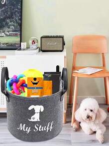 Pet Toy Storage Basket Felt Storage Basket, Laundry Storage Basket, Cat Toys, Dog Toys Clutter Storage, Square Storage Box, Storage Box, Storage Barrel - Multicolor - View 9