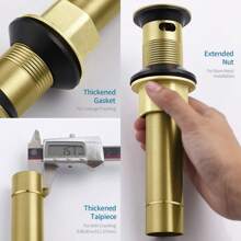1buc de scurgere din oțel inoxidabil auriu periat, scurgere cu capac pentru chiuvetă/lavoar, rezistentă la mirosuri și scurgeri, design simplu potrivit pentru chiuveta de baie