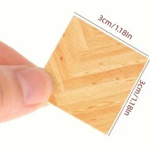 9 piezas Piso de madera en miniatura para casa de muñecas: 1:12 mini cocina de 30X30MM, comedor, accesorios de decoración de escena de baño DIY