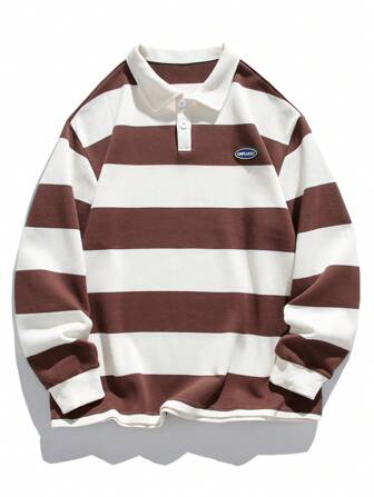Men's Fashionable Contrast Striped Sweatshirt