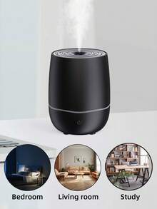 1 件 USB 供电精油扩散器，带 LED 情绪灯 - 超声波香薰加湿器，适用于卧室、办公室和家庭 - 免电池桌面空气净化器 - 彩色 - 查看 4