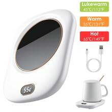 Electric Coffee Mug Warmer For Desk Auto Shut Off USB Tea Milk Beverage Cup Heater Heating Plate For Office Home 3 Temperature Setting - White - View 8