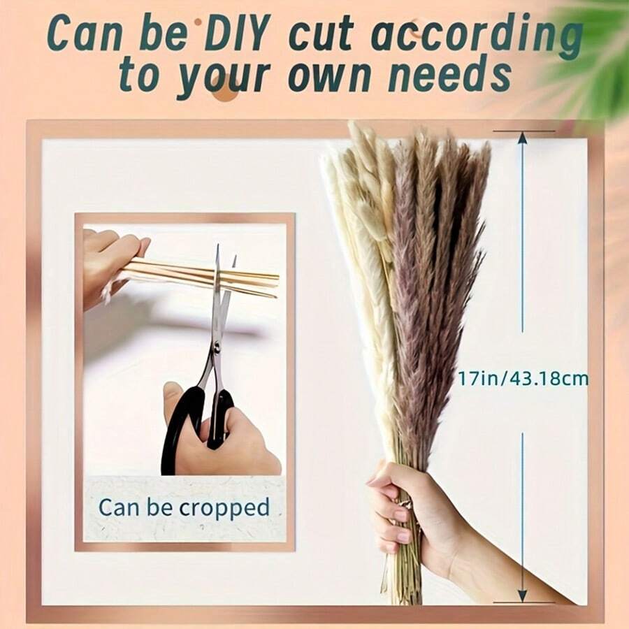 85Pcs Rattan Natural Dried Flowers Bouquet With Pampas, Phragmites