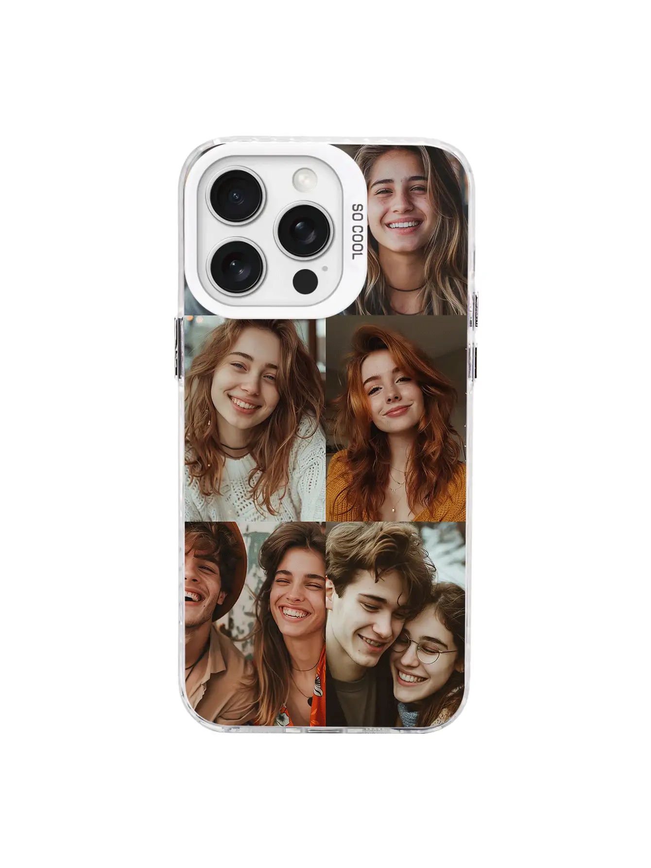 1 件定制照片拼图手机壳，适用于 16 Pro Max/16 Plus/16 Pro/17 Pro Max/17 Pro/17/17 Air，婚礼定制图像，送给情侣、朋友、家人、毕业典礼的礼物，定制手机壳，轻松舒适 - 白色 - 查看 8