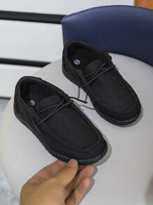 Sapatos casuais infantis com cadarço, sapatos de lona, tênis de corrida respiráveis, tênis de cano baixo