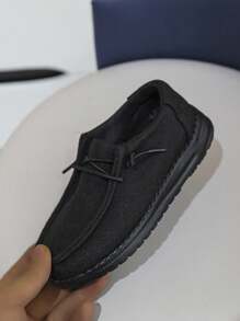 Sapatos casuais infantis com cadarço, sapatos de lona, tênis de corrida respiráveis, tênis de cano baixo