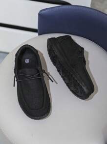 Sapatos casuais infantis com cadarço, sapatos de lona, tênis de corrida respiráveis, tênis de cano baixo