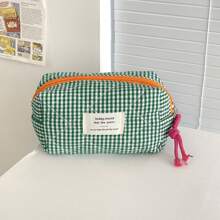 1个韩式四格纹化妆包，女士便携式口红化妆品收纳袋，拉链开口设计，适用于存放化妆品、口红、珠宝、纸巾、卫生巾等，可作房间装饰、化妆包、旅行必备、收纳整理、化妆品收纳、化妆包、洗漱包、桌面收纳、化妆包、化妆袋、化妆包、化妆袋、化妆包、化妆袋、化妆包、旅行必备、化妆包、化妆包、大容量、大号化妆包、圣诞礼物、化妆包、旅行、女士旅行必备礼物、化妆包、手拿包/小手提包、化妆品收纳、化妆包、化妆刷收纳袋、迷你化妆包、大容量化妆包 - 彩色 - 查看 11