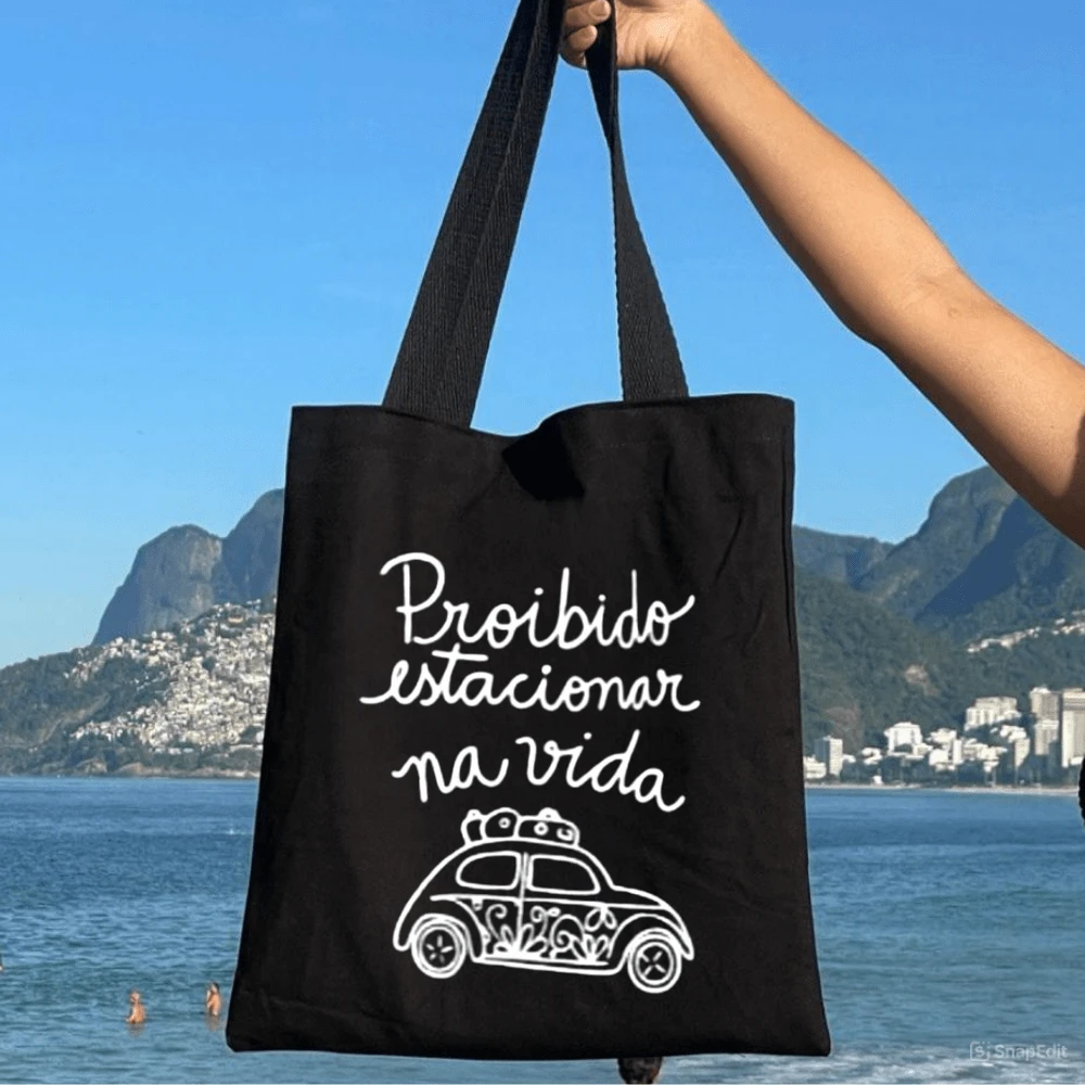 Ecobag 100 Cotton Black NO PARKING IN LIFE SHEIN South Africa