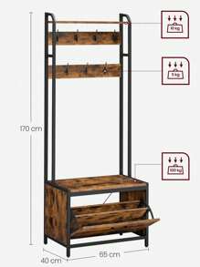 VASAGLE Coat Racks - Coffee Brown - View 3