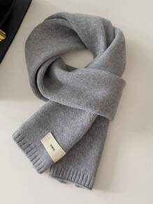 1st 2024 Herfst/Winter Koreaanse Stijl Gebreide Sjaal Voor Vrouwen, Effen Kleur, Warm, Unisex, Dikke Nekwarmer