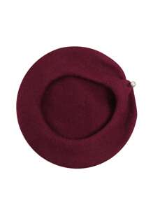 1 件女士针织法式贝雷帽，适合秋冬季，温暖且适合日常穿着复古休闲 - 多色 - 查看 7