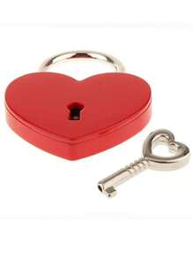 Set de pequeño candado con forma de corazón con llave - Candado metálico con forma de corazón, apto para maletas, portátiles, cajones, carteras - Juego de cierres decorativos pequeños para bolsas