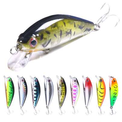 HENGJIA 1pc Fishing Lure Sinking Minnow 5.5cm 6.6g Hard Lure 12# Treble Hooks Wobbler Jerkbait Swimbait Bait
