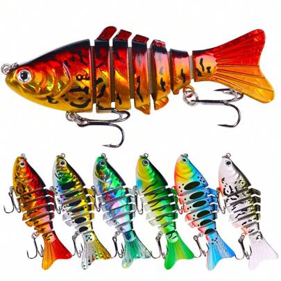 HENGJIA 1 st/2 st 10 cm 15,6 g/23 g Wobblers Flerdelade Fiskedrag Minnow 7 Delade Konstgjorda Hårda Beten Crankbait Trolling Abborre Gös Tackle