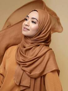1 pièce Hijab en modal extra-large léger et doux avec des franges de couleur unie. Accessoires d'abaya fins. Vêtements voilés.