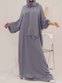 2pcs/Set Sleeveless Tank Top And Cardigan Combo, Multiple Choices, Please Refer To Size Chart Carefully. 1pc Women Pocket Headscarf Design, Skin-Friendly Breathable Fabric, Suitable For Women's Daily Outdoor Prayer Wear, Loose And Convenient Abaya, Two Sizes Available