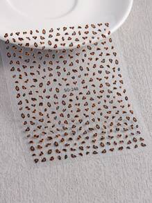 2 Sheet 3D Leopard Print Nail Art Stickers Autumn And Winter Leopard Print French Design Y2K Charms Nail Decals Animal Print Self-Adhesive Nail Supplies Nails - Multicolor - View 9