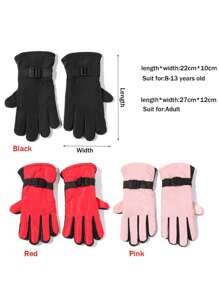 1 Pair Kids Anti-Slip Ski Gloves, Full Finger Winter Warm Windproof Waterproof Ski Mittens For Boys And Girls - Multicolor - View 8