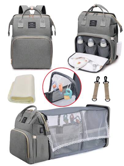 Skötväska Ryggsäck med skötbord, multifunktions bärbar vattentät resor med stor kapacitet Skötpåsar, babyprylar, babyregistersökning, babyblöjväskor för flickor, babyshowerpresenter, viktiga presenter till nyfödd baby