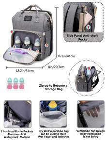 Luiertas Rugzak Met Verschoonstation, Multifunctionele Draagbare Waterdichte Grote Capaciteit Reis Baby Verschoontassen, Baby Spullen Organizer, Baby Register Zoeken, Baby Luiertassen Voor Meisjes, Babyshower Geschenken, Pasgeboren Baby Essentiële Geschenken